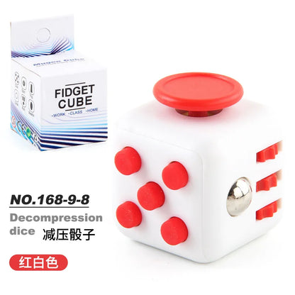 Fashion Decompression Dice Autism Adhd Anxiety Relieve Toy Adult Kids Fingertip Press Button Toys Rainbow Dice Antistress Cube