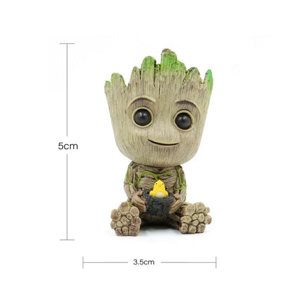 Deadpool Groot Anime Action Figure Sitting Posture Model X-Men Mini Doll Car Decoration Marvel Collection Figurine Toys Gift