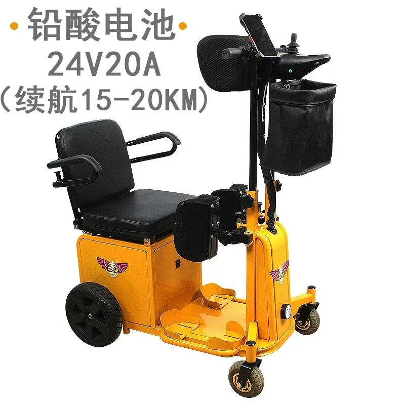 Electric wheelchair assists in standing, scooter for the elderly and disabled, four-wheel rehabilitation training walker
