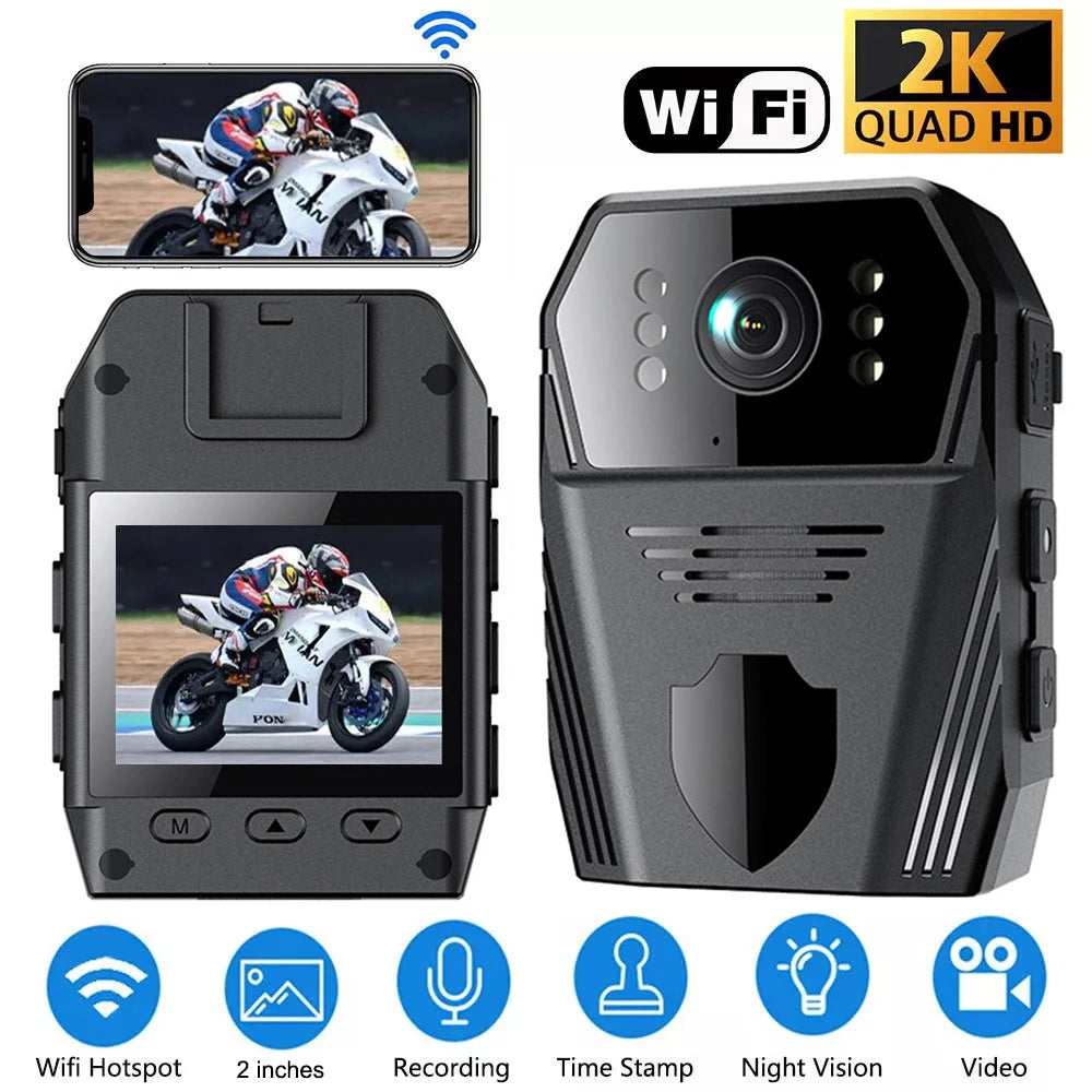 Mini Digital Camera 1080P 2K IPS DVR Video Sports DV WiFi Motion Cam IR Night Vision Camcorders Site Enforcement Recorder Record