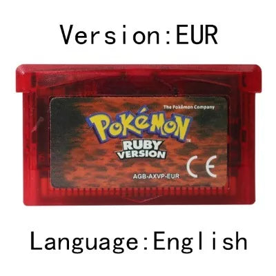 GBA Game 32 Bit Video Game Cartridge Console Card Pokemon Emerald Ruby FireRed LeafGreen Sapphire Multi-language for GBA/NDS