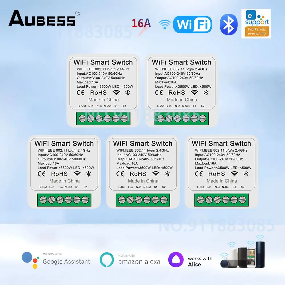 16A EWeLink Wifi MINI Smart Switch Support 2-Way Control Timer Wireless Switch Smart Home Automation Work With Alexa Google Home