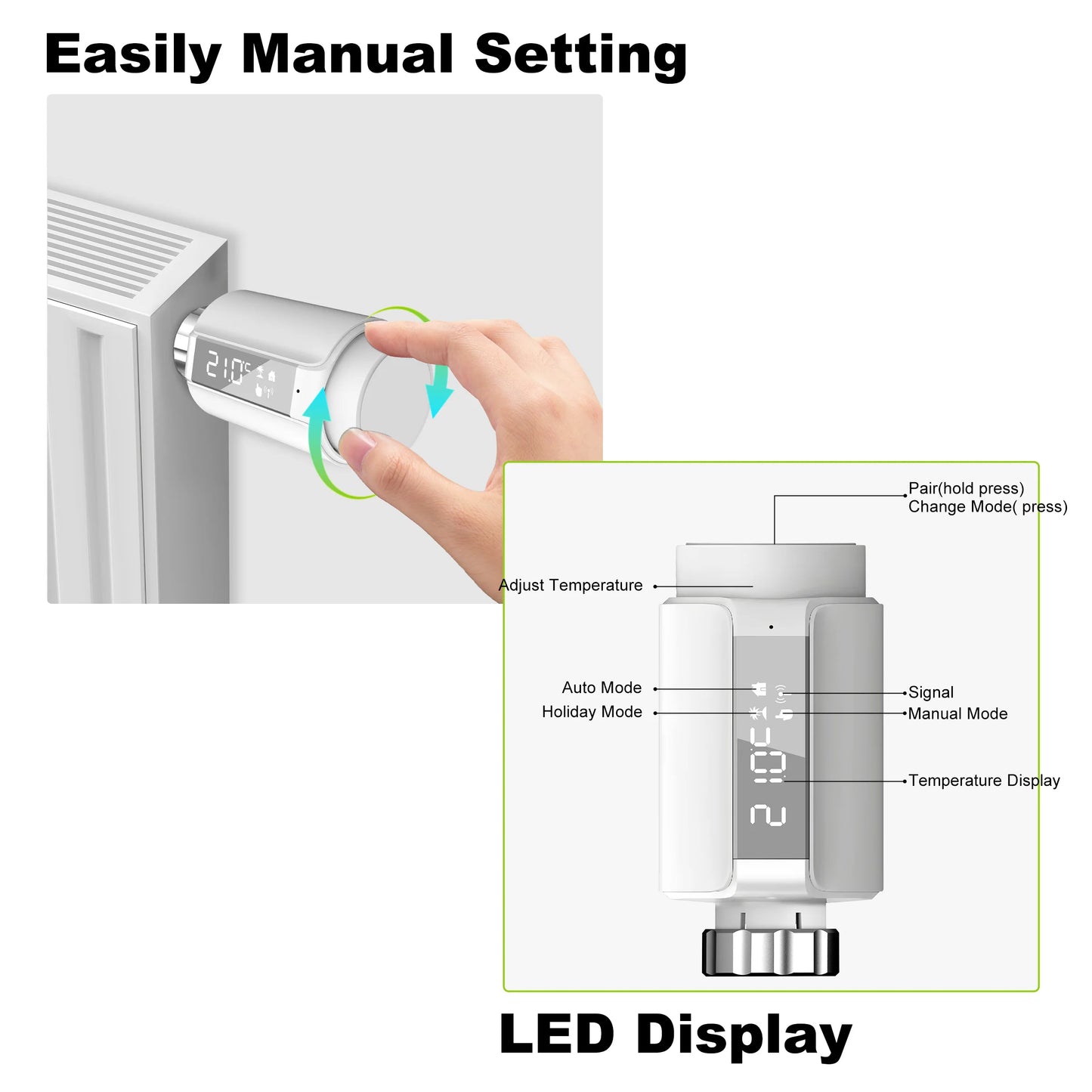 GIRIER TRV Tuya ZigBee Thermostatic Radiator Valve Smart Temperature Controller Programmable Thermostat Radiator Supports Alexa