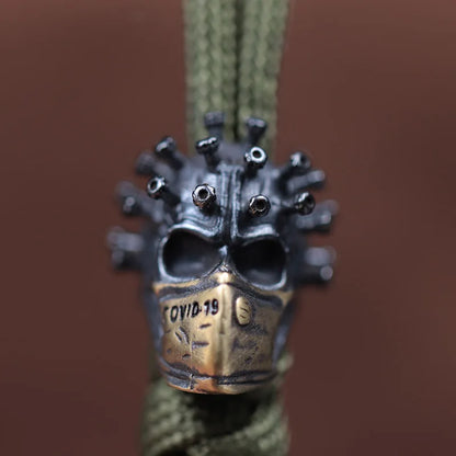 Surgical Mask Skull Head Brass Knife Beads Outdoors EDC DIY Tools Paracord Lanyard Pendants Keychains Accessories Punk Jewelry