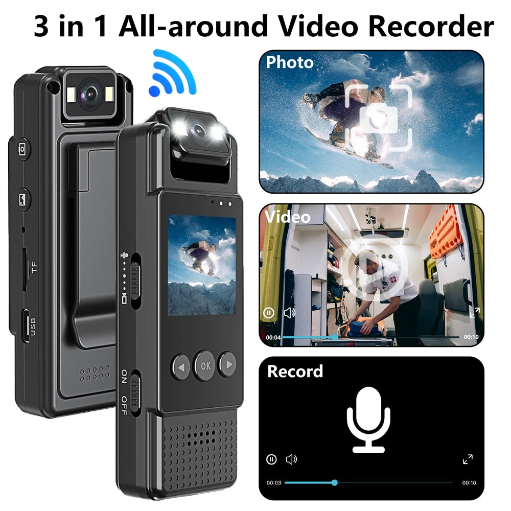2024 Wifi Mini Camera 1080P Portable Digital Video Recorder Worn Police Small Body Cam Night Vision DVR Mini Camcorder