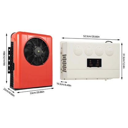 800W 12V 4 Gears Electric Universal Driven Bus Pickup Truck Air Conditioner Outdoor and Indoor Unit Air-conditioner for Cooling