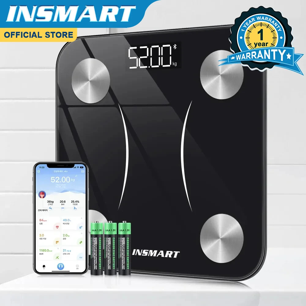 INSMART Bathroom Scale Smart Body Balance Body Fat Digital Bioimpedance Scale Electronic Persona Scale Digital Weight Body Scale