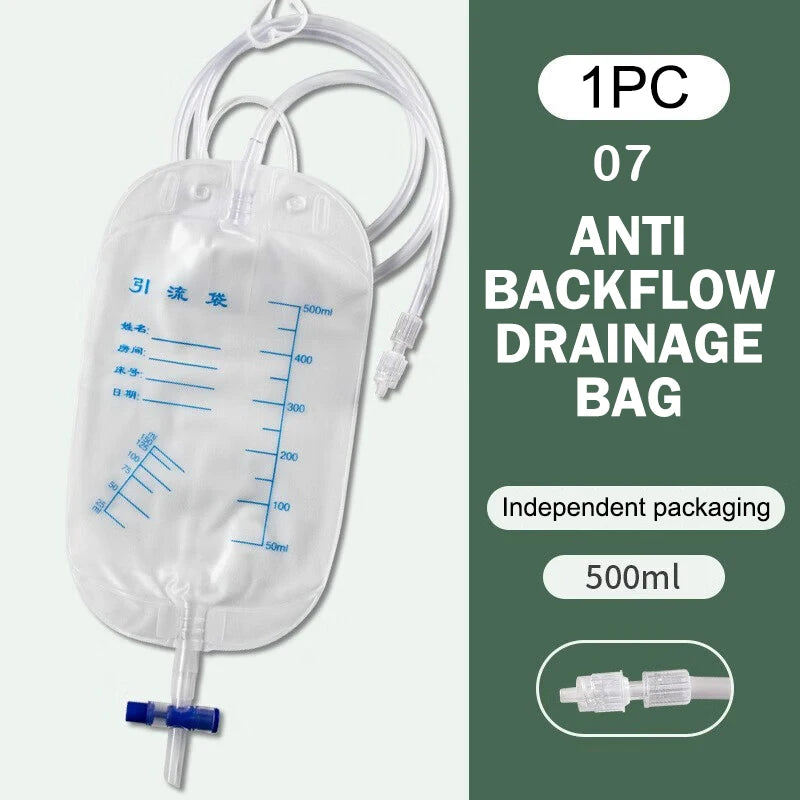 External Disposable Sterile Urine Bag PVC Storage Urinary Drainage Sack Pee Collection Bags With Cross Valve Catheter