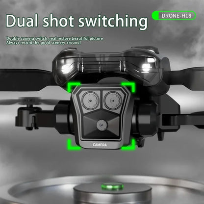 MHD Dual Camera Drone H18 Camera with 8K Professional Folding Drone with 4K Camera Mini RC Helicopter air plane Quadcopters Toys