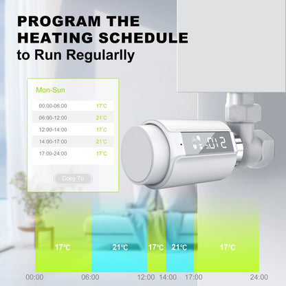 GIRIER TRV Tuya ZigBee Thermostatic Radiator Valve Smart Temperature Controller Programmable Thermostat Radiator Supports Alexa