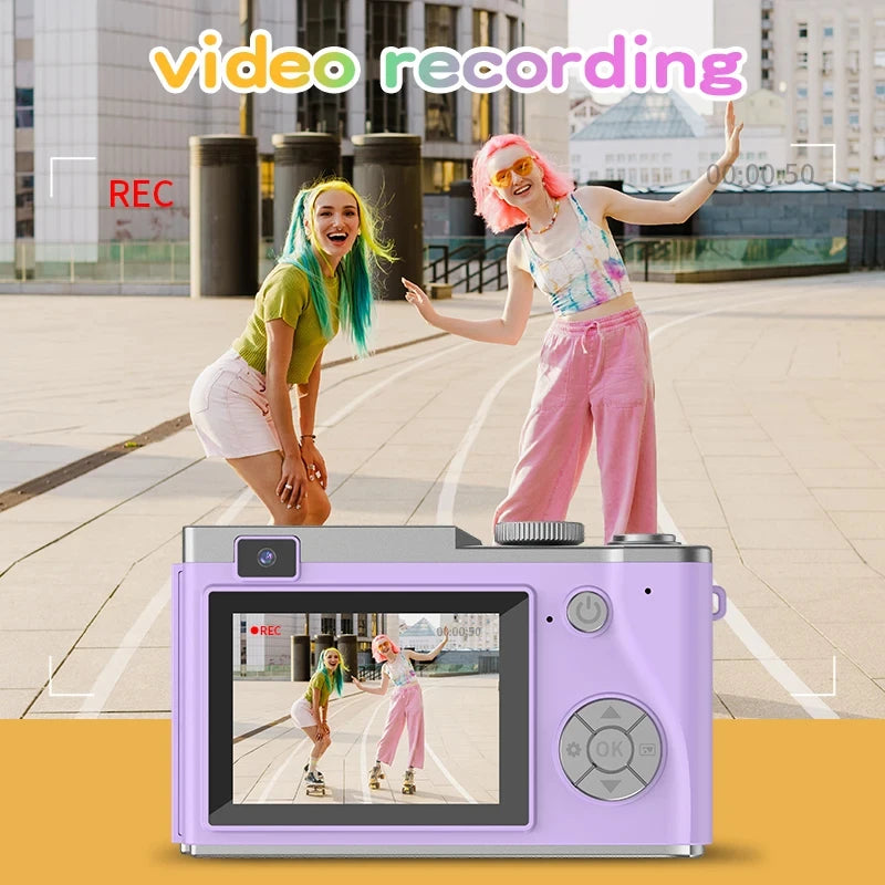 HD Digital Camera Children Camcorder 2.4" 64MP Autofocus Vlogging Camera Compact Cameras for Kid Adult Beginners Rechargeable