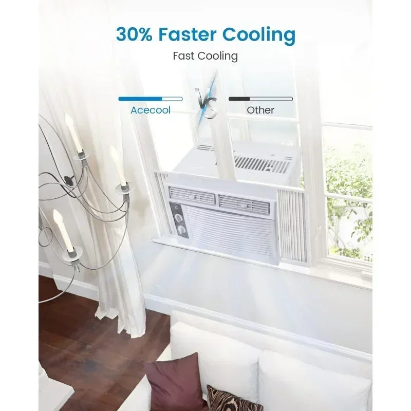 5,000 BTU Small Window Air Conditioner - Cool Up To 150 Sq.ft. with Manual Adjustable Fan and Cooling Modes, for Small Room