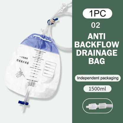 External Disposable Sterile Urine Bag PVC Storage Urinary Drainage Sack Pee Collection Bags With Cross Valve Catheter