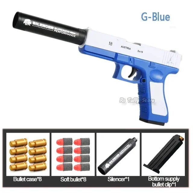 Outdoor Sports Toy Pistol Plastic EVA Foam Darts Bullets Gun Model Airsoft Beginner Aim Train Handgun Air Guns Boys DIY Gifts
