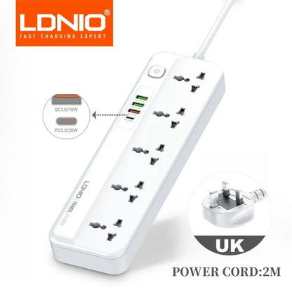 LDNIO Power Strip With 4 USB Extension Socket Plug 5 AC Outlet USB Fast Charging Charger For Phone Charge Home Network Filter 2M