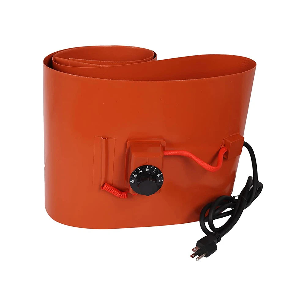 110V/220V Electric Silicone Rubber Heating Pad Belt with Thermostat Temperature Controller for Oil Drum Band DIY Gas Tank Barrel