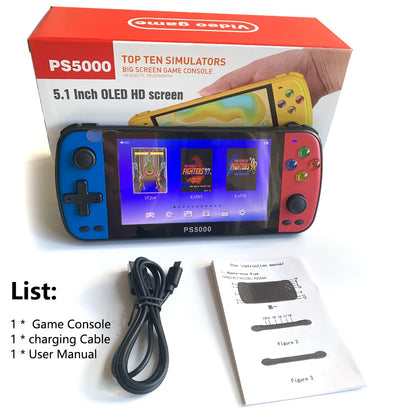 PS5000 Portable Handheld Game Console  for PS1/MAME/MD/NES/SNES Video Gaming Modern Portable 5 inch 3000+ gaming console