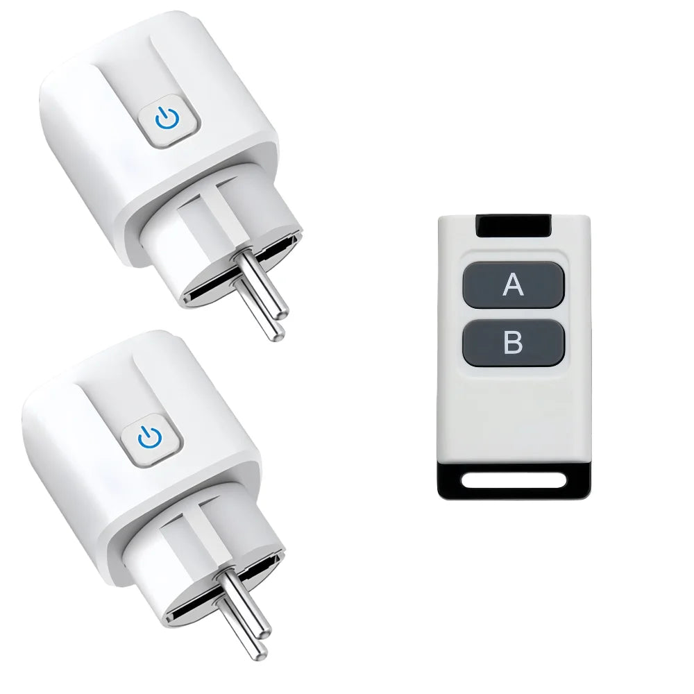 Universal Remote Control Mini Electrical Sockets 433MHZ Rf Smart Plug 220V 15A Single Sockets Switch for Home Appliance led