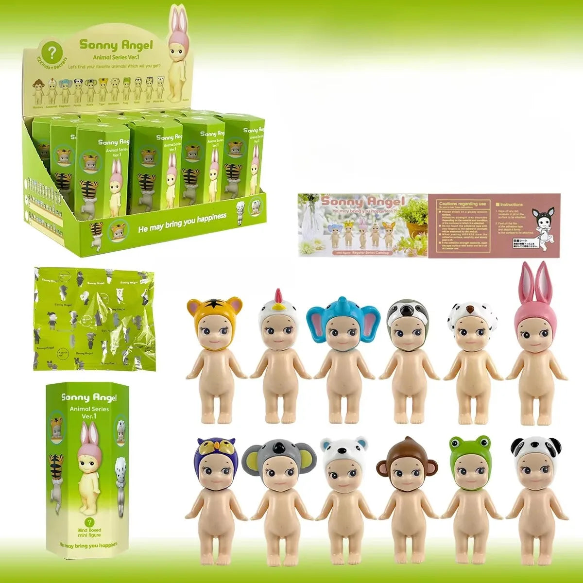 1Set Sonny Angel Blind Box 20th XMAS Love Hippers Back Dreaming Fruit Vegetable Series Toys Adult Figure Doll Valentine's Day