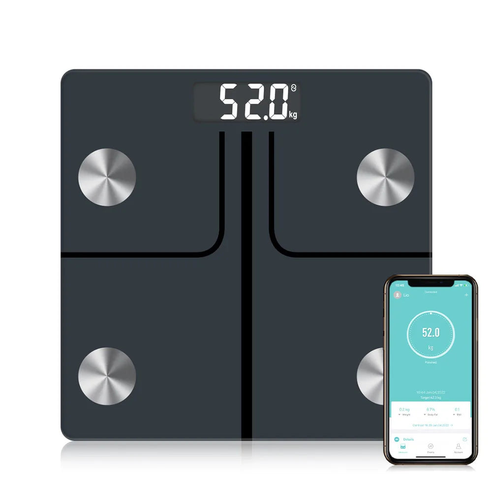 Digital Bathroom Scale for Body Weight and Composition Health Analyzer with Smart Bluetooth APP to Monitor Body Fat, BMI, Muscle