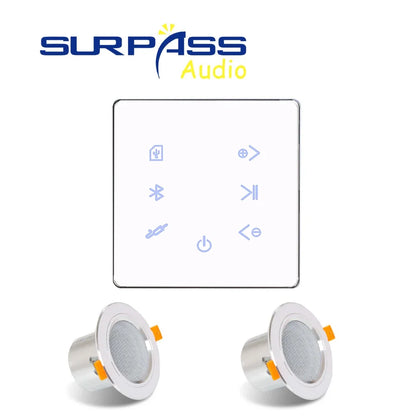 Smart Home Theater Bluetooth Wall Amplifier with Bathroom Ceiling Speakers Stereo Audio Background Music System Music Player