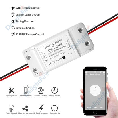 DIY Smart Light WiFi Switch Tuya Smart Life APP Wireless Remote Control 10A Smart Home Breaker Works With Alexa Google Home