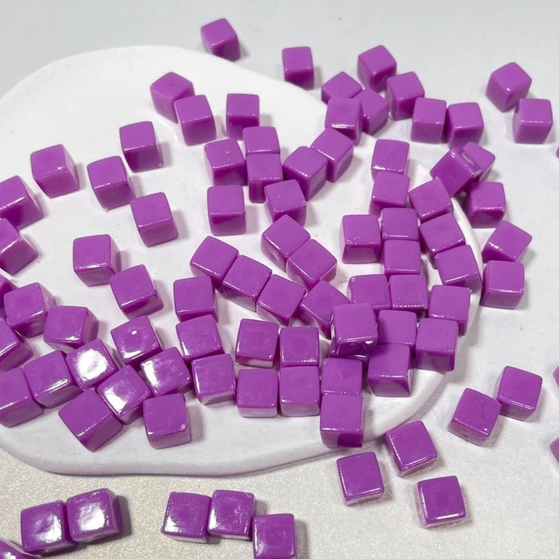 50Pcs/Set 25colors 8mm cube Clear Solid Transparent Square Colorful Crystal Dice Chess Piece Right Angle Sieve For Puzzle Game