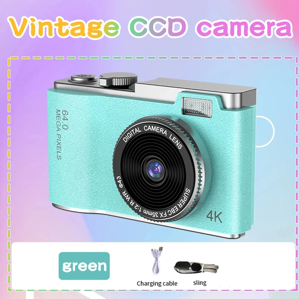 HD Digital Camera Children Camcorder 2.4" 64MP Autofocus Vlogging Camera Compact Cameras for Kid Adult Beginners Rechargeable