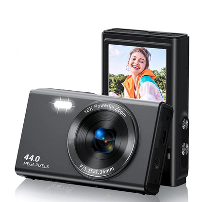 FHD 4K Digital Camera Compact Small Travel Camera for Boys Girls Teens Gift 16X Zoom Point and Shoot Digital Vlogging Camera