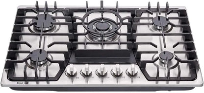 Cooktops Dual Fuel Sealed 5 Burners Gas Cooktop Built-In Stainless Steel Gas Hob DK257-A03 Gas Cooktop