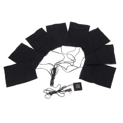 USB Clothes Heater Pad With 3 Gear Adjustable Temperature 5 in 1 Electric Heating Sheet Heating Warmer Pad For Vest Jacket