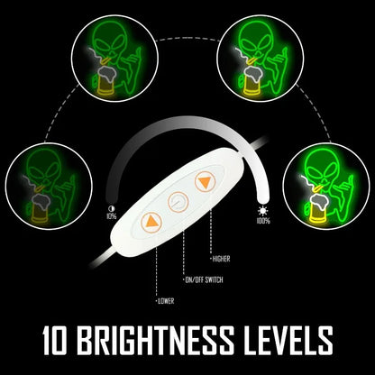 XM Green Alien Neon Light for Wall Decor Dimmable Man Cave Neon Sign LED Neon Sign Bedroom Hip Hop Party Game Room Beer Bar Gift