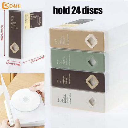 1PC CD Case 24 CD Capacity Storage Box For Bedroom Car Special CD Package CD Finishing Box Bedroom Car CD Case