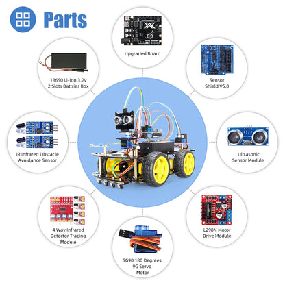 Tscinbuny Smart Robot Car Kits For Arduino Robot DIY Project Programming Automation Equipment Complete Kits Coding Robot