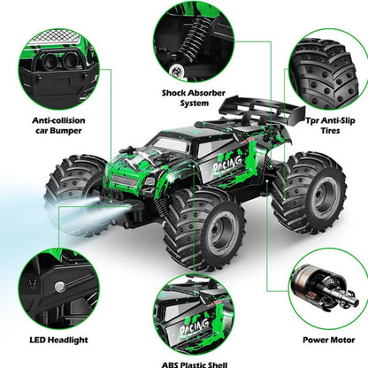 1：18 RC Car Electric High Speed Off-Road Cars Remote Control Cars with LED Light 2.4G 40KM/H Drift Toys for Boys Kids and Adults