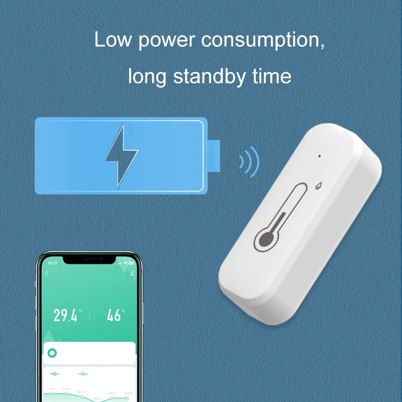 Tuya Smart WiFi Bluetooth Temperature And Humidity Sensor Indoor Thermometer Hygrometer Monitoring Works With Alexa Google Home