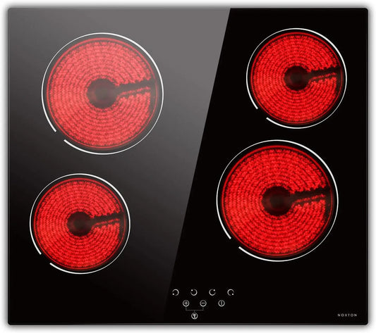 Ceramic Cooktop, Built-in 4 Burners Electric Stove Electric Cooker Hob With Touch Control Child Lock Timer Easy To Clean with Ha