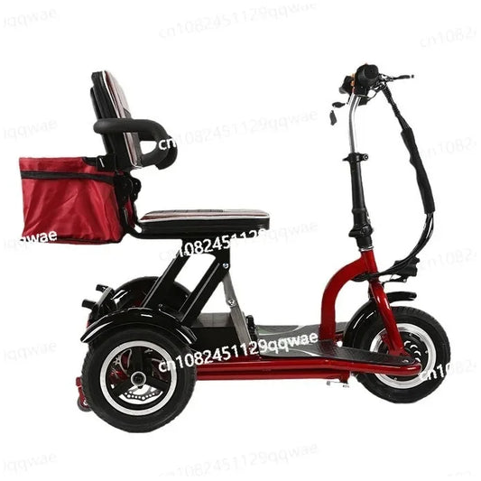 Folding Leisure Commuting Mini Portable Three Wheeled Electric Vehicle for Disabled People, Electric Wheelchair