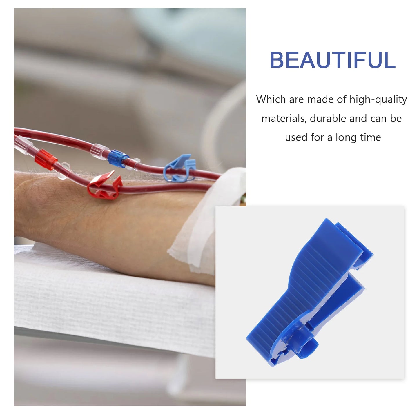 3 Pcs Permeable Pipe Clamp Plastic Peritoneal Clips Dialysis Bag Tube Clamps Supply Abs Control Practical Tubes Flow