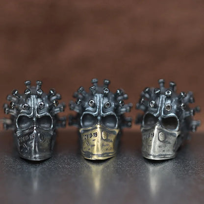 Surgical Mask Skull Head Brass Knife Beads Outdoors EDC DIY Tools Paracord Lanyard Pendants Keychains Accessories Punk Jewelry