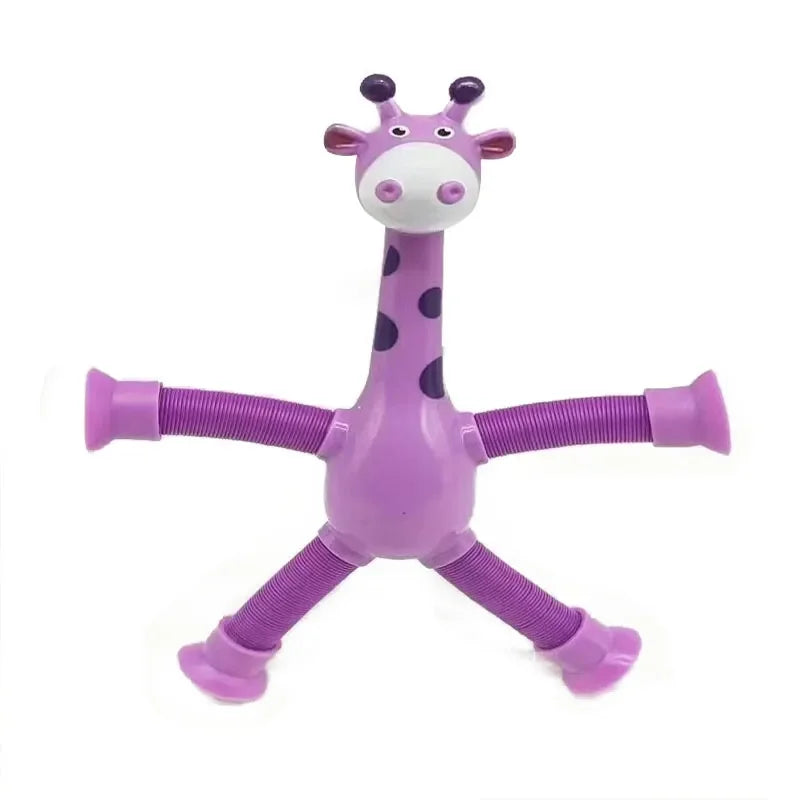 Children Suction Cup Toys Pop Tubes Stress Relief Telescopic Giraffe Fidget Toys Sensory Bellows Toys Anti-stress Squeeze Toy