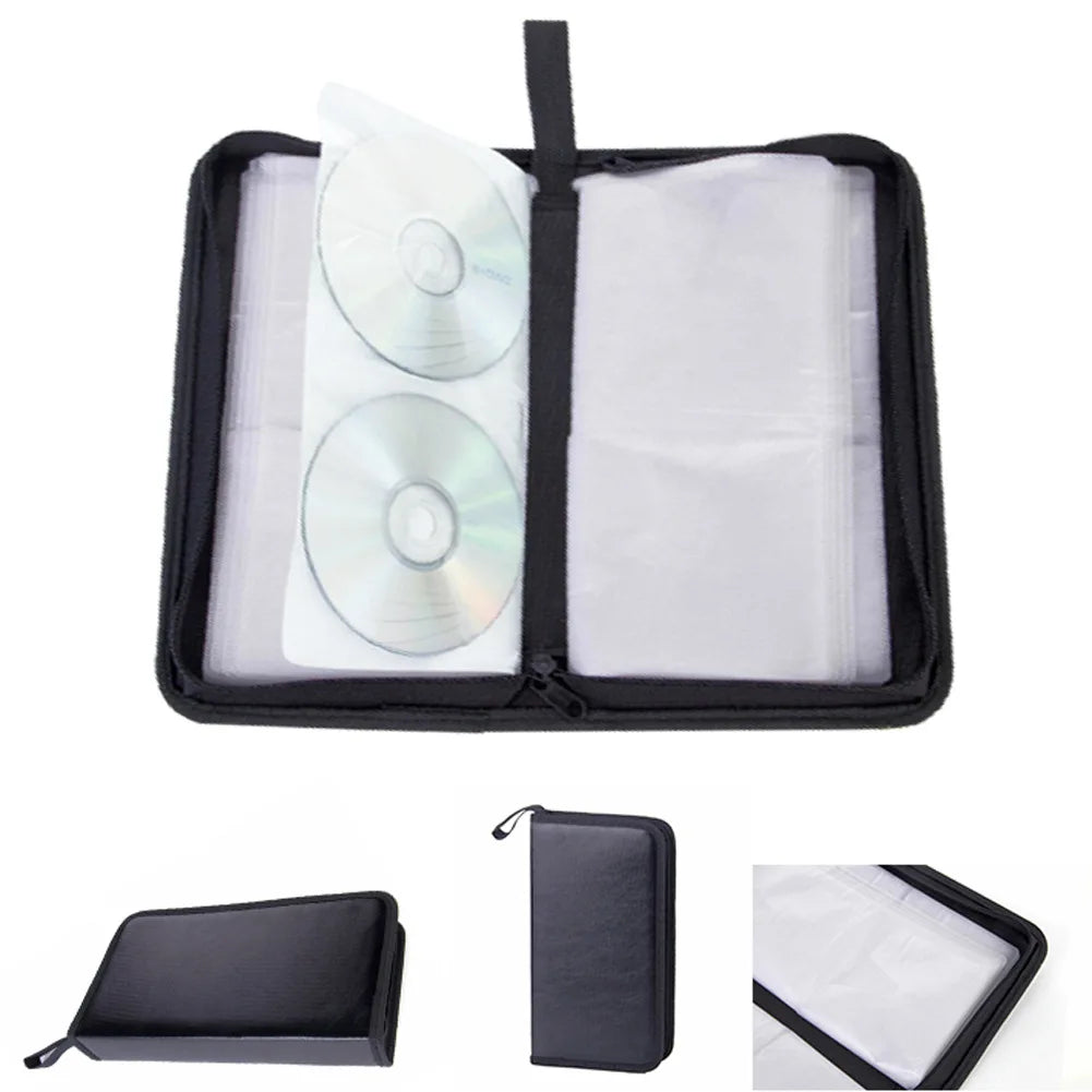 80-Sheets Car CD Case Disc Dvd Storage Bag High-capacity Sleeves CD Holder Case Carry Box Handbag With Zipper Album Organizer