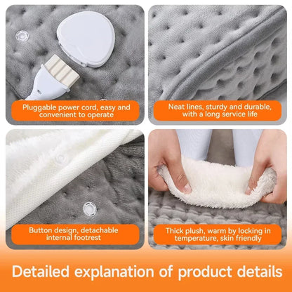 Electric Foot Heater 4 Modes Timing Heating Control Washable Foots Warmer Pad Thermal Foot Care Cushion