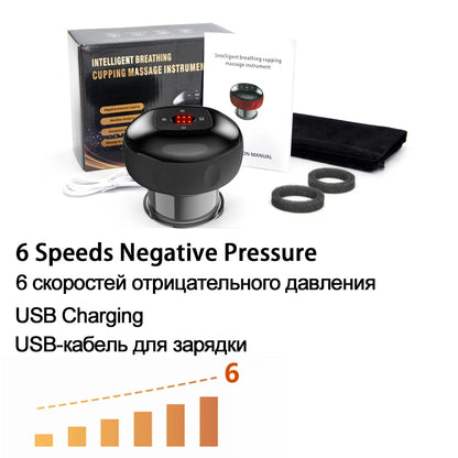 Body Scraping Massage Smart Electric Vacuum Cupping Heating Suction Cup Device Back Neck Arm Massger 6/12 Level Cupping