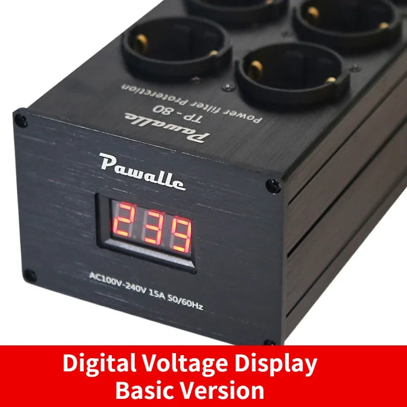 TP80 European Standard Power Filter 8-bit EU Power Purifier Socket Complex 2nd Level Filter Purifier Surge Protection
