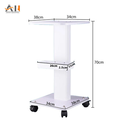 Medical Trolley Mobile Shelf Table Dental Unit Portable Cart with Swivel Brake Wheels and Socket for Dental Clinic Dentist Tools