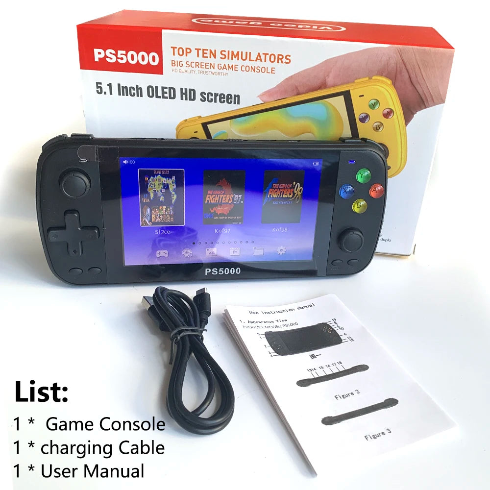 PS5000 Portable Handheld Game Console  for PS1/MAME/MD/NES/SNES Video Gaming Modern Portable 5 inch 3000+ gaming console