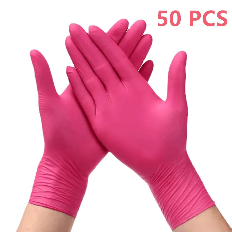 50/100PCS Purple Nitrile Gloves Latex Free Disposable Gloves for Cleaning Mechanic Work Kitchen Dishwashing Garden Beauty Tattoo