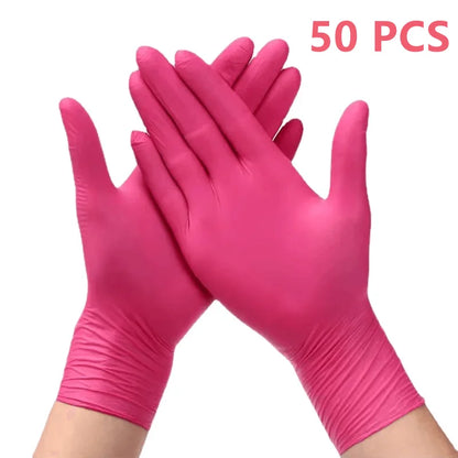 50/100PCS Purple Nitrile Gloves Latex Free Disposable Gloves for Cleaning Mechanic Work Kitchen Dishwashing Garden Beauty Tattoo
