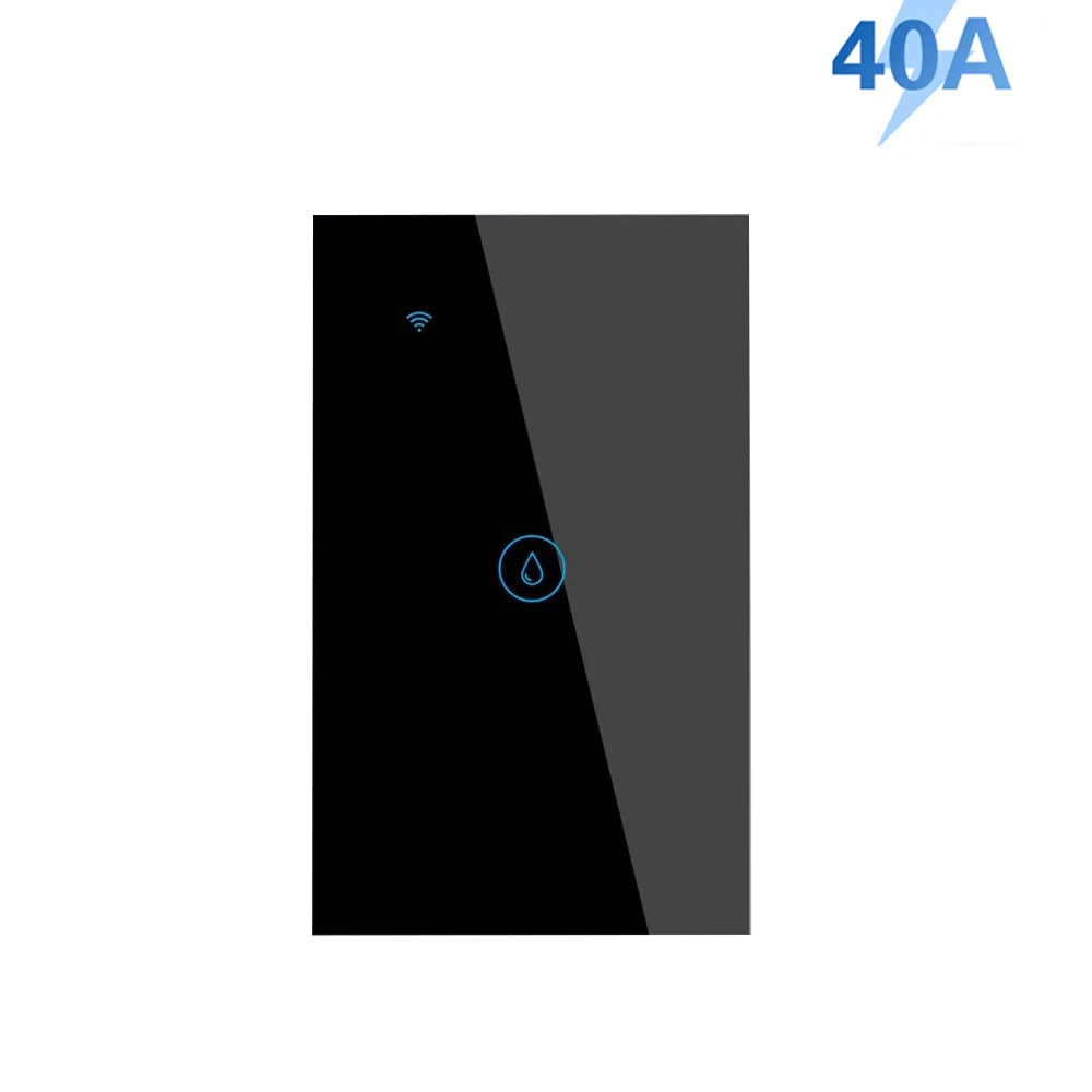 Smart Water Heater Switch 20A/40A WiFi Boiler Touch Screen Switch,Neutral Wire Require APP Remote Control with Alexa Google Home